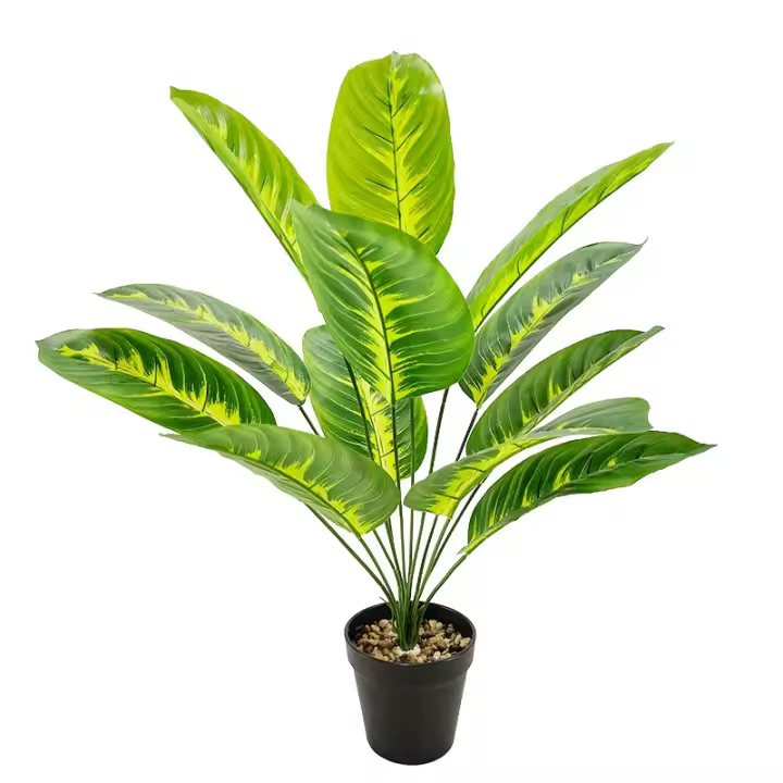 Planta De Palma De Plátano Artificial 65cm Decoración De Jardín Y Habitaciones Falso Flor De Hoja Bonsái Para Fiesta Al Aire Libre - 1