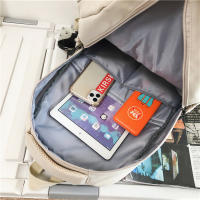 Mochila universitaria impermeable de alta capacidad para niña, morral escolar para ordenador portátil, bolsa de viaje para libros, Color sólido, a la moda, novedad de 2024 - details 11