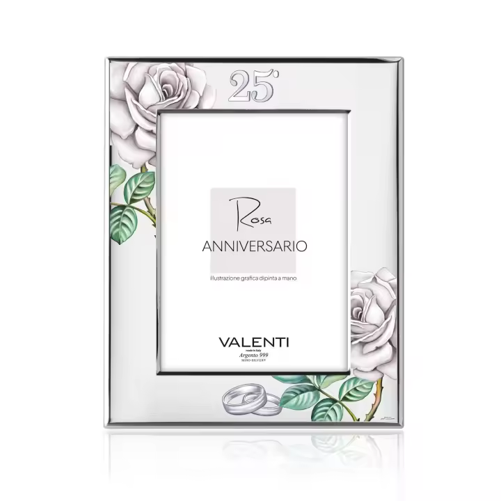 Marco Foto Valenti Rosa Blanco 9x13 Cm 25 Aniversario - 1