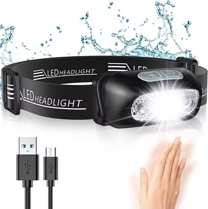 Front LED Supfire de 500 lúmenos interior, Cree, con inducción de temp Y 4 Modos para senderismo y ciclismo. - 1