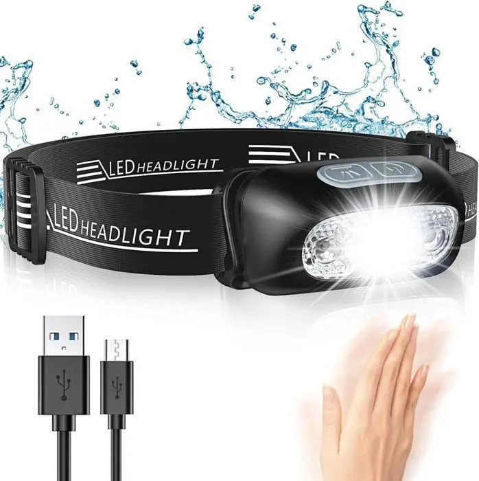 Front LED Supfire de 500 lúmenos interior, Cree, con inducción de temp Y 4 Modos para senderismo y ciclismo. - 1