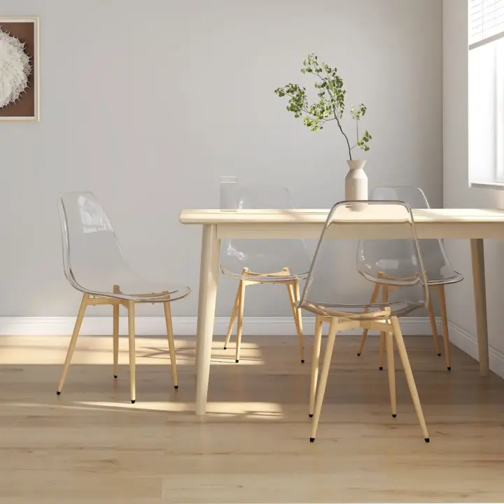 vidaXL Sillas de comedor 4 unidades transparente PET - 1