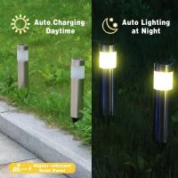 Lámpara Solar De Acero Inoxidable Para Jardín Y Paseo Exterior Cilíndrica Larga Instalación Plug-in Iluminación De Paisaje - details 7