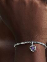 Pandora - Charm Colgante de Círculo de eternidad Morado-Plata de Lei - details 2