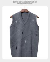 Suéter De Casual Para Hombre Chaqueta Sin Mangas Gruesa Para Otoño E Invierno Suéter De Lana Técnica Estilo Inteligente Con Patrón Geométrico - details 14