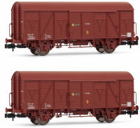 ARNOLD - SET 2 VAGONES CERRADOS TIPO J2 PRESERIE COLOR OXIDO EPOCA IV RENFE - ESCALA N (1/160) - ARNOLD HN6520 - details 1