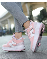 Zapatos De Patinaje Para Niños 2024 Nuevos Primavera Otoño Doble Rueda Deportivos Respirables Talla True Fit Material Superior Cuero - details 17