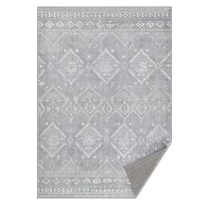 SONGMICS HOME Alfombra, 120 x 170 cm, Alfombra Antideslizante, Decoración del Hogar, para Salón, Dormitorio, Lavable a Máquina, Estilo Moderno, Gris Paloma /Beige Capuchino - 1