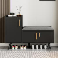 Banco Zapatero moderno Banco Zapatero con tres Puertas de mantenimiento, ASAS metálicas asimétricas y mantenimiento en varios pisos-Dimensiones: ancho 100/34/69 cm - details 0