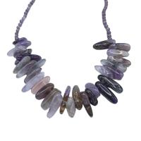 Collar largo artesanal con piedras naturales de amatista – Diseño boho en tonos morado y plata | AW Regalos Accessories - details 2