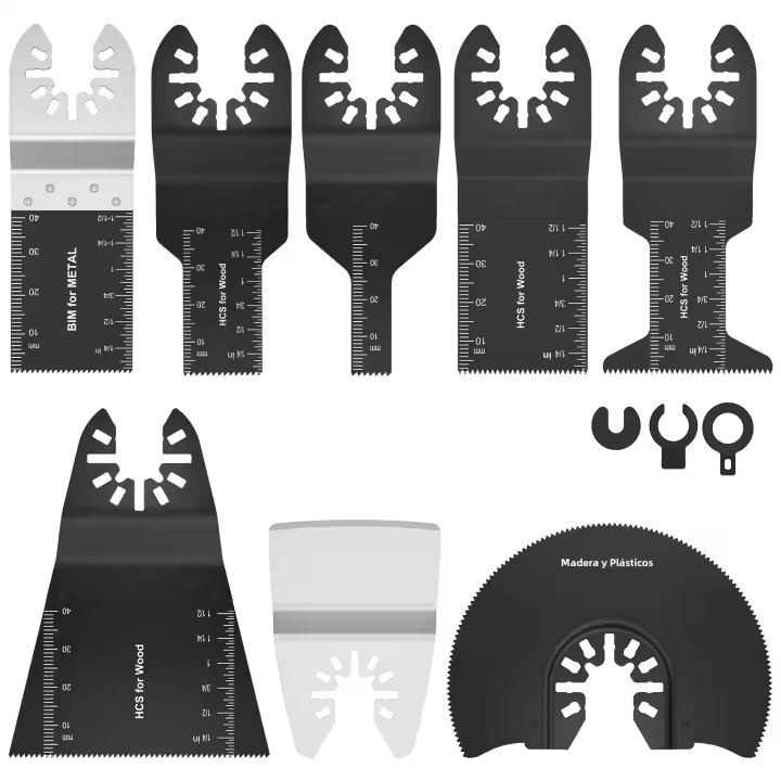 Set De 8 Hojas De Sierra Oscilante Bi-metálica De Acero Inoxidable Para Herramienta Multifuncional Kit Con 3 Selladores Libro De Desbloqueo Corte - 1