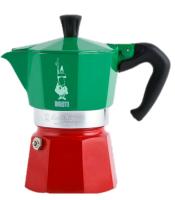 Bialetti Cafetera Clásica Italiana - Moka Express Tricolor, distintos tamaños 3 y 6 Tazas de Café - Cafetera Italian Collection Verde y Rojo de Aluminio  - Adecuado para hornillos de gas y placas eléctricas - details 0