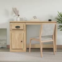 vidaXL Escritorio con cajón madera 115x50x75 cm en color Gris hormigón/Gris sonoma/Negro y más | estructura resistente ideal para salón dormitorio o estudio - details 6