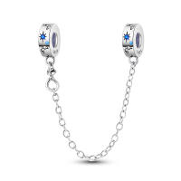 Cadenas De Seguridad De Plata Esterlina 925 Con Estrellas Luna Y Girasoles Pulseras DIY Accesorios De Joyería Espaciadores Cadena De Seguridad Para Pulseras Originales - details 7