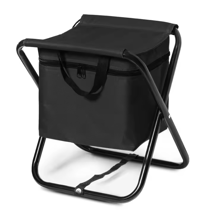 TIENDA EURASIA - Silla de Playa Plegable con Asas de Transporte | Estructura de Aluminio y Nevera Integrada | Nevera Térmica con Cremallera | Medida 26 x 32 x 34 cm | (Azul) - 1