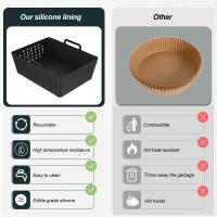 Almohadilla De Silicona Para Horno Y Air Fryer 4/2pc Bandeja De Hornear Antiadherente Para Pollo Frito Pizza Y Verduras Lavandería De Frutas - details 4