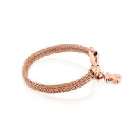 S925 sterling silver bear decorative ring & wire braided bracelet European and American fashion exquisite braided bracelet simple and versatile women's silver jewelry - details 6
