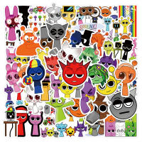 56Pcs Etiquetas Incredibox Sprunki DIY Para Scrapbooking Teléfono Luggage Skateboard Resistentes Al Agua Pegatinas De Material Mixto - details 0