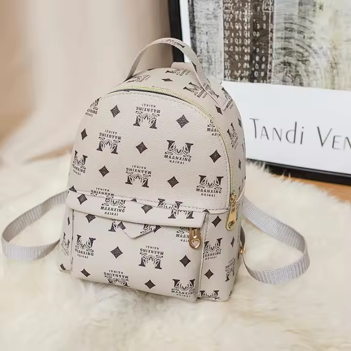Nuevos Bricos Europeos Bolsas De Hombro Para Mujer Con Estampado Retro Múltiples Maneras De Portar Pequeño Bolsos De Malla PU Con Lining De Poliéster - 1