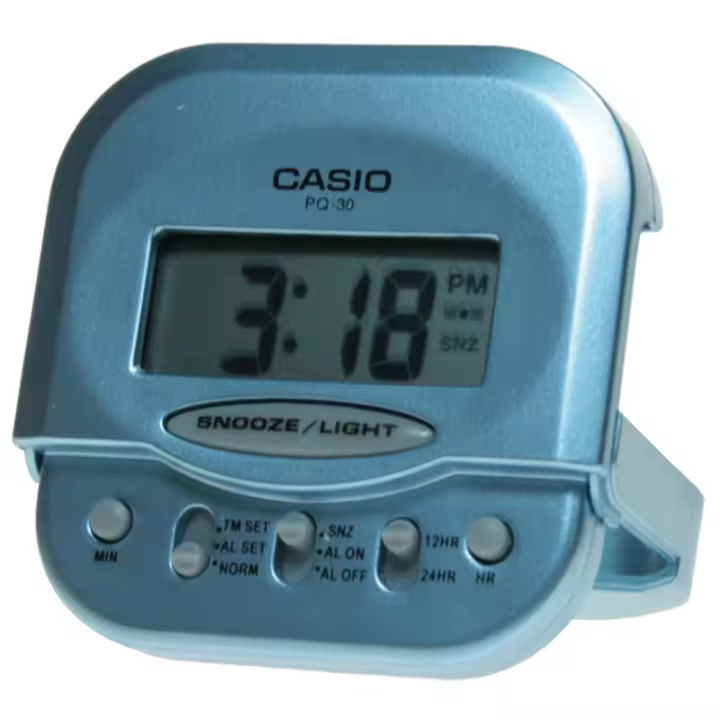 Casio Pq-30-2df  Despertador Digital Para Unisex Color Azul - 1
