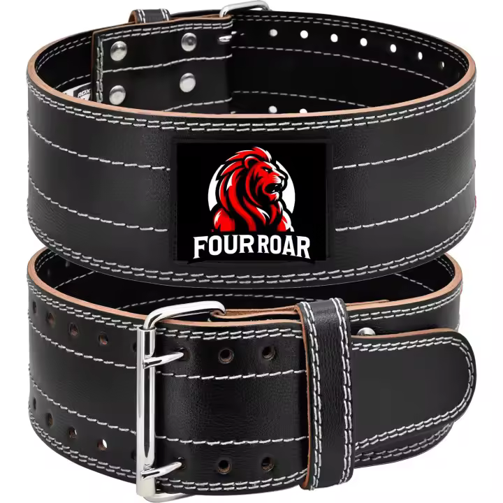 FourRoar Cinturon Musculacion Powerlifting de Cuero para Cinturas entre 85 cm y 105 cm | Cinturón Gym Lumbar para Peso Muerto, Sentadillas, Halterofilia, - 1