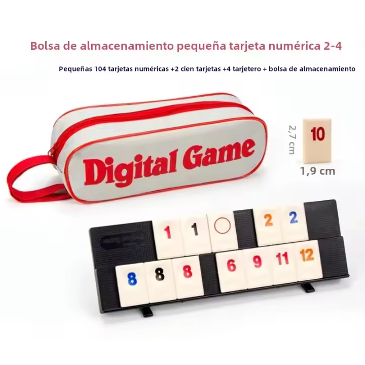 Juego De Rummy Cubes Con 4 Soportes 106 Piezas Juego De Mesa Clásico Para Familia Set De Viaje Portátil Incluye 106 Tiles - 1