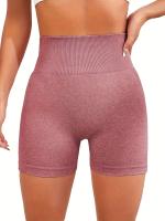 Shorts De Yoga Para Mujer High Waist Abdomen Pantalones Cortos De Running Deporte Fitness Outer Wear Material Poliéster - details 0