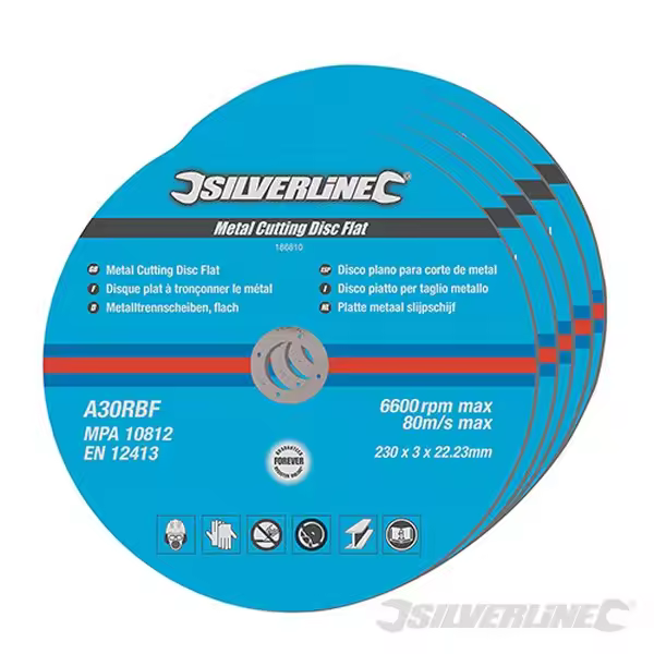 Discos planos para corte de metal. 5 pzas (230 x 3 x 22.23 mm) Silverline T0S186810 - 1