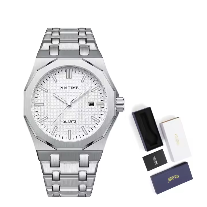 Reloj De Hombre Clásico Y De Moda Con Movimiento De Cuarzo Acero Inoxidable Resistente Al Agua 30M Casual Elegante - 1
