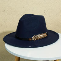 Sombrero De Vaquero Occidental Para Mujeres Con Borde Plano Y Cinturón Fedora De Jazz Color Sólido Clásico Para Hombres Y Mujeres En Todas Las Estaciones - details 11