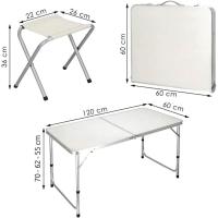 Start Electric | Mesa de camping Portátil Plegable Multiusos 120x60cm para Picnic Camping con 4 taburetes | Marca Gerimport - details 1