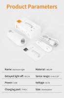 Lámpara De Noche LED Con Sensor De Movimiento Recargable Para Inodoro Dormitorio Pasillo Escaleras Armario Baño Luz De Pie - details 10