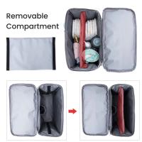 Bolsa de almacenamiento universal para cochecito de 14.6 x 12.2 x 7.5 pulgadas, bolsa grande impermeable para pañales de bebé, bolsa de almacenamiento para cochecito con portavasos y correas para los hombros, 4 maneras de llevar la mochila (gris) - details 4