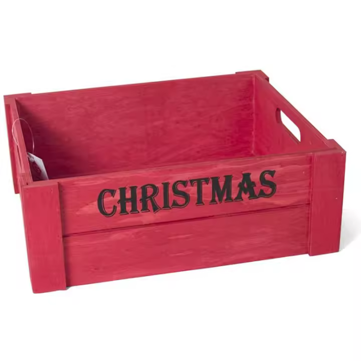 Gerimport Caja Madera Navidad Roja 36 X 30 X 13 Cm Ideal para Complementar - 1