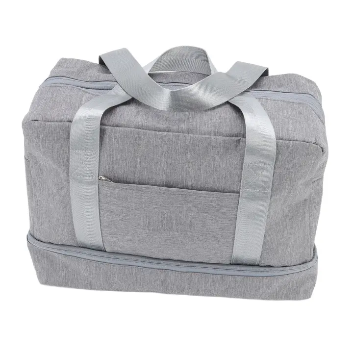 Bolsa de ASEO gris con separación de humedad y seco, de gran capacidad, plegable, portátil, para Viajes, fitness, Bolsa de almacenamiento para Zapatos - 1