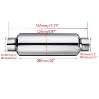 Silenciador De Escape Para Coche 63mm 2.5" Resonador Silencioso De Acero Inoxidable Tubo De Escape Universal Adecuado Para Posición Rear - details 0