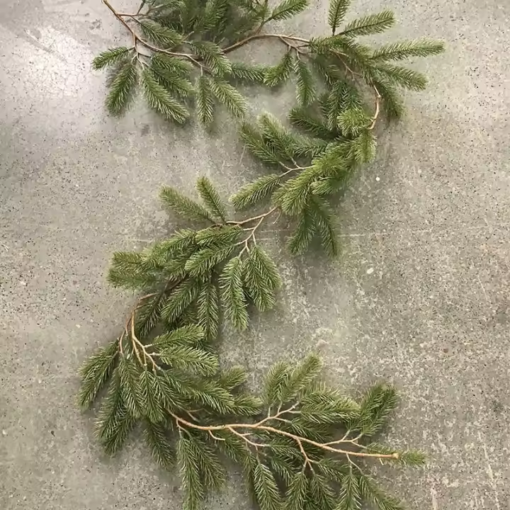 Guirnalda De Navidad Artificial De 180CM Planta De Pino Decoración Para Fiesta De Casa Boda Y Niños Material De Plástico - 1