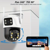 Cámara de Vigilancia WiFi interior,1PC Cámara de Segurad WiFi 4K 8MP, 2PCs Lente de 4MP Total 8MP Doble Lente 2,4 GHz Cámara IP Inalámbrica, Monitoreo de CCTV de Segurad Doméstica, inteligencia Artificial de Seguimiento Humano - details 5