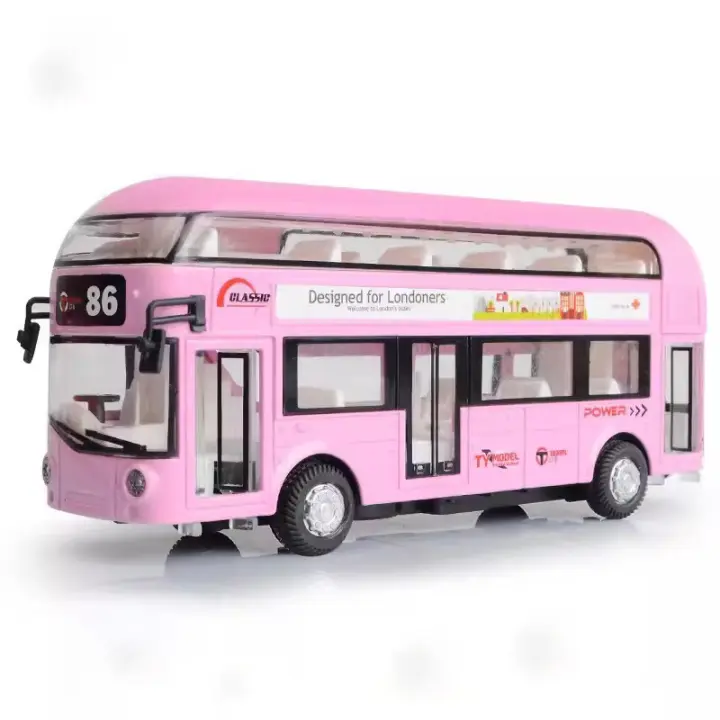 Modelo De Autobús De Doble Piso 1/36 En Aleación De Metal Con Sonido Y Luz Regalo Para Niños Colección De Juguetes Vintage De Londres - 1