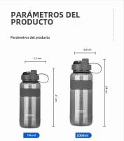 Botella Deportiva De Agua Portátil Con Pajita Gran Capacidad 0.7/1/2/3L Para Camping Picnic Escalada Deportes Al Aire Libre - details 12