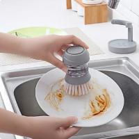 Cepillo De Cocina Automático De Limpieza No Adhesivo Con Presión Tipo Herramienta De Limpieza De Utensilios De Cocina Ecológico Plástico Para Lavado De Ollas Y Platos - details 1