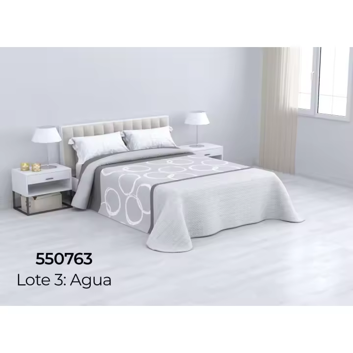 Colcha Bouti Reversible Estampada. Cama 90,105,135, 150. Fina y ligera. Tacto suave. Primavera/ Verano. Dormitorio y Salón. - 1