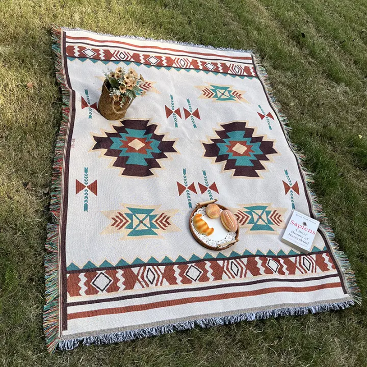 Carpet Bohemio Para Picnic Alfombra De Playa Portátil Para Camping Y Uso Doméstico Tapete De Sofá Tejido Poliéster 100% - 1