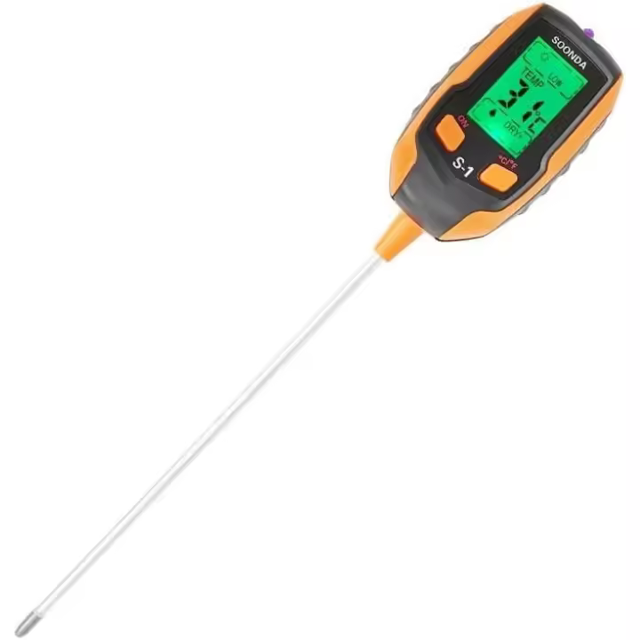 Medidor digital de pH/humedad del suelo/TEMPERATURE de las plantas/intensidad de la Luz solar/humedad Ambiental/salinidad del suelo, Pantalla LED, Adaptado para Jardín, césped, cuidado de Plantas, granjas y plantas de Interior y exterior. - 1