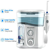 Irrigador Oral Eléctrico 1000ml Con Polvo Dental Agente De Limpieza Oral SPA Desinfección UV 7 Boquillas Para Cuidado Dental Adultos - details 6