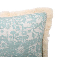 Funda De Cojín Decorativa Verde Con Estampado Geométrico Y Lazos Para Sofá Sala De Estar Dormitorio 100% Poliéster Lavable - details 7