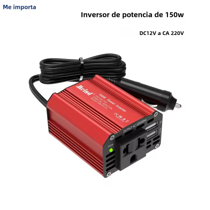 Inversor De Poder MEIND 150W 12V a 220V Convertidor De Tensión Con 2 Puertos USB Adaptador De Carga Para Coche - 1