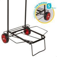 AKTIVE Carro playa multiuso plegable tubos de acero resistente  35*35*87cm  peso maximo 25kg Con ruedas de goma y eje central de hierro, incluye cinta elástica con doble gancho para fijar los objetos ideal para transpotar cualquier accesorios - details 2