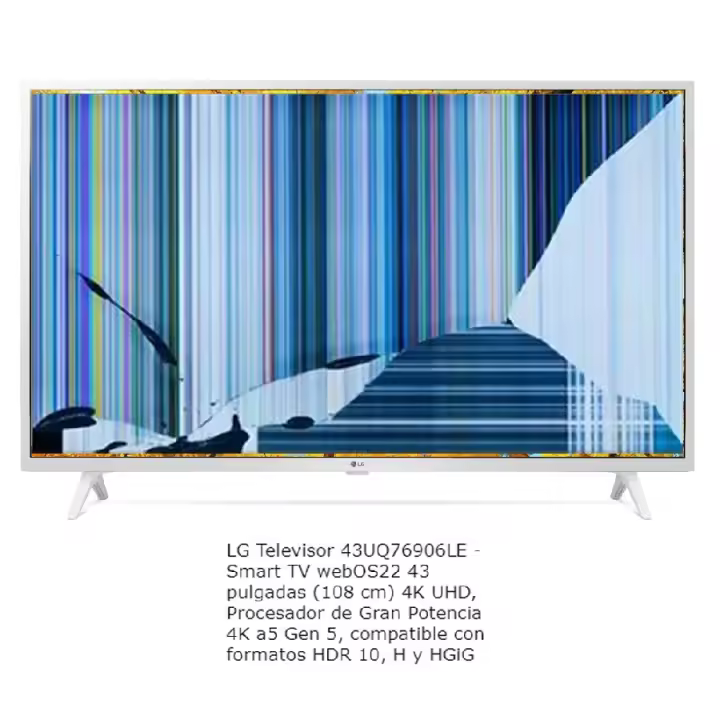 LG 43UQ76906LE.BEUFDJP NUEVO, Con pantalla - panel rota, para despiece. SIN MANDO A DISTANCIA. - 1
