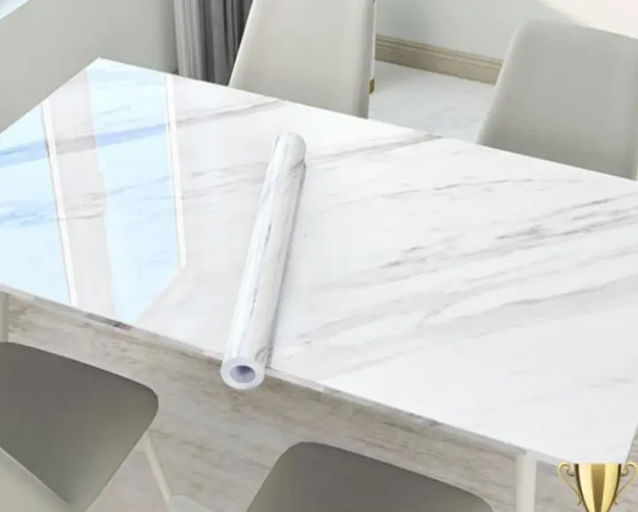 Pegatinas De Mesa Autocolantes Impermeables Y Antigrasa Con Patrón De Marmol Para Renovación De Mesas Y Papel Tapiz Para Cocina Y Baño - 1